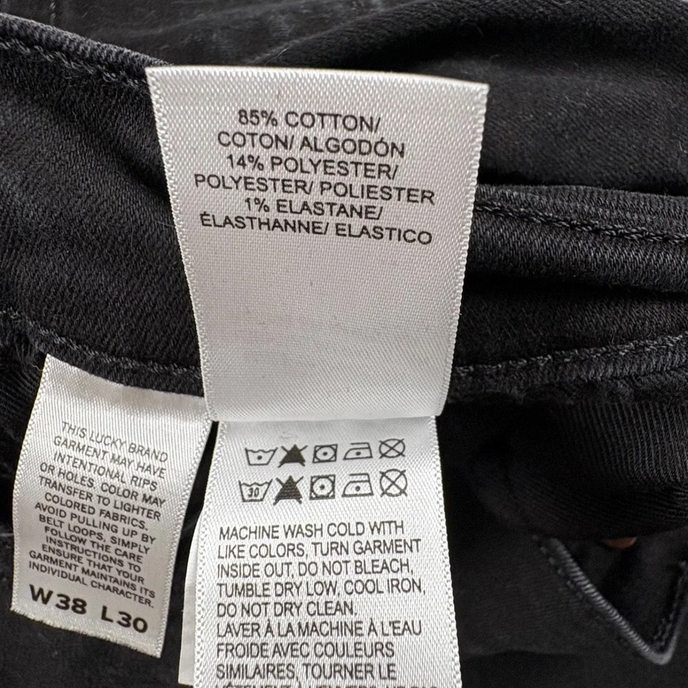 Lucky Brand 412 Athletic Slim Jeans Men 38x29 Black Modern Streetwear Minimalist